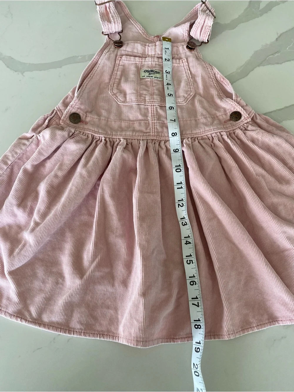OshKosh B'gosh y2k Pink vestbak Corduroy Overall Jumper Dress Girls 5T